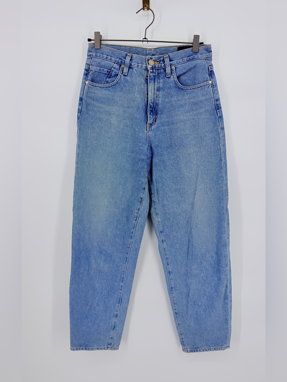 Goldsign Size 27 High Rise Barrel Leg Jeans Light Wash Made in USA